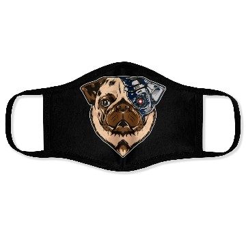 Discover Pug cyborg face dog Face Masks