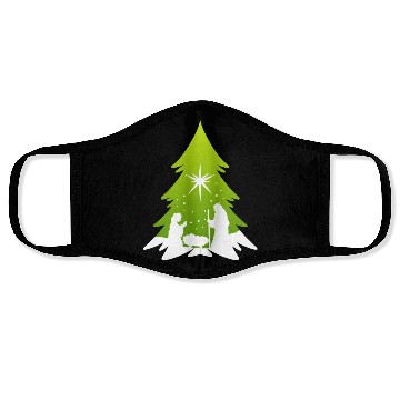 Discover Christmas Tree Nativity Scene Artist Face Masks