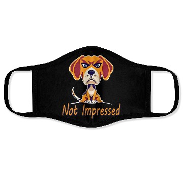 Discover Not Impressed beagle Face Masks