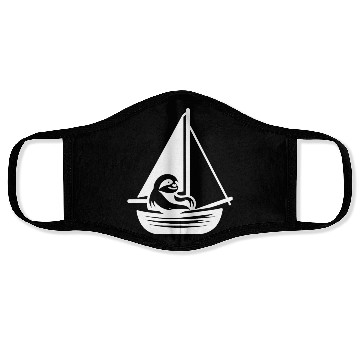 Discover Summer sailing sloth silhouette cool Face Masks