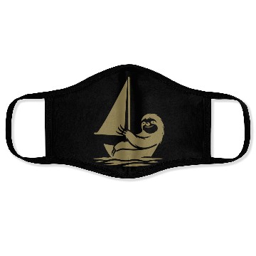 Discover Minimalist sailing dinghy sloth summer Face Masks