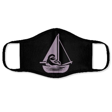 Discover Summer sailing sloth silhouette cool Face Masks