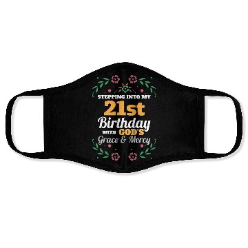 Discover Stepping into my 21st Birthday Religious Bday Face Masks