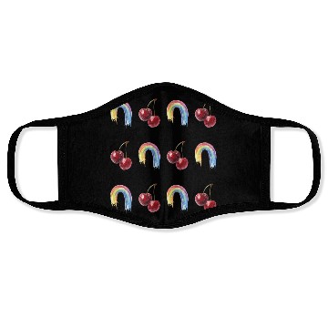 Discover Rainbow Cherries Grid Face Masks