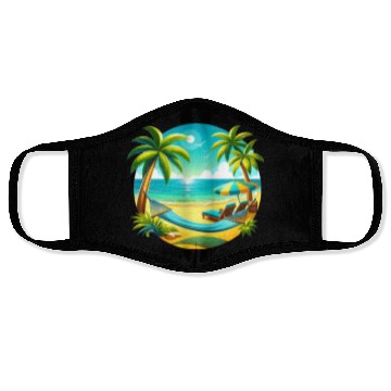 Discover Paradise Beach Sunset Art Face Masks