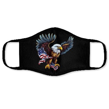 Discover 4th Of July US flag with eagle Face Masks