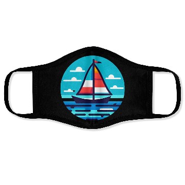 Discover Sailboat on the ocean Face Masks