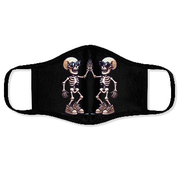 Discover Skeleton Best Friend Giving High Fives Face Masks
