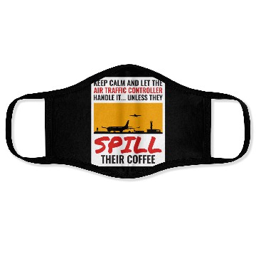Discover Air Traffic Controller Coffee ATC Aviation Humor Face Masks