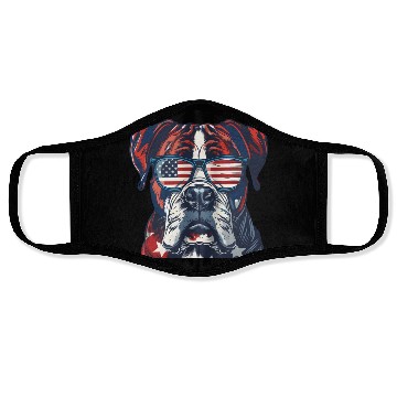 Discover Boxer dog. American memorial day Face Masks
