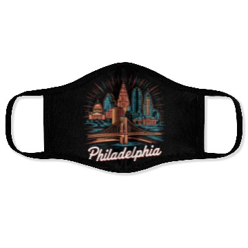 Discover Philadelphia Skyline Face Masks