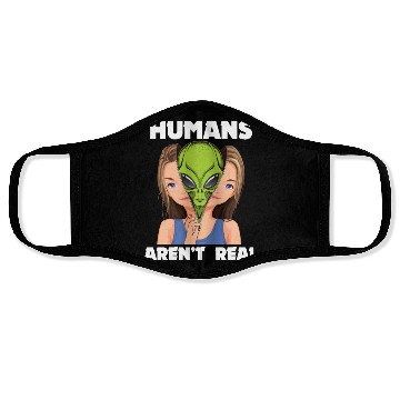Discover "Humans Aren't Real", Funny Comic Space Alien Face Masks