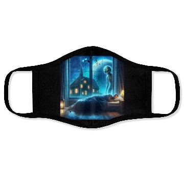 Discover Alien watches sleeping people Face Masks