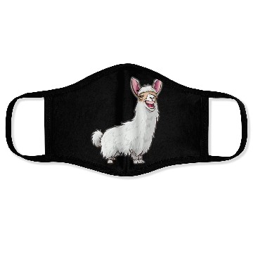 Discover Smiling Llama With Bunny Ears Face Masks
