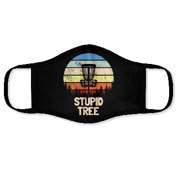 Discover Stupid Tree Disc Golf Retro Funny Disc Golf Player Face Masks
