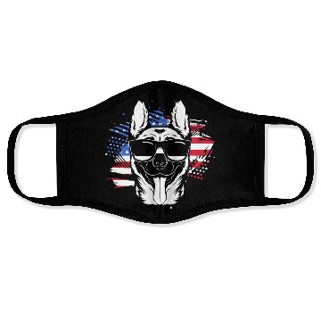 Discover US Flag Belgian Malinois Wearing Sunglasses Face Masks