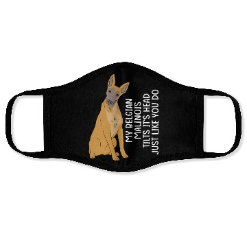 Discover Funny Belgian Malinois Dog Breed Face Masks