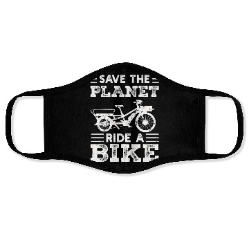 Discover Save The Planet Cargo Bicycle Cargobike Face Masks