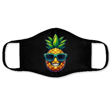 Discover Cool Pineapple with Sunglasses Kawaii Face Masks