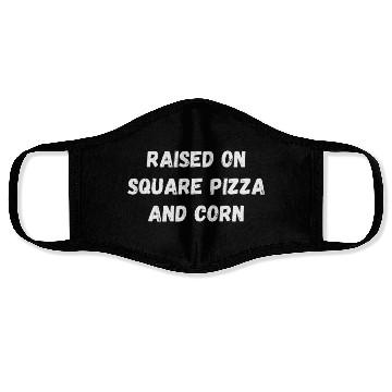 Discover Raised on Square Pizza and Corn Cafeteria Face Masks