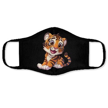 Discover Adorable Tiger Cub With A Charming Smile Face Masks