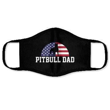 Discover Pitbull Dad Embracing USA Flag Merica Pride Art Face Masks