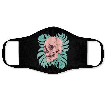 Discover Pink Tropical Skull Face Masks
