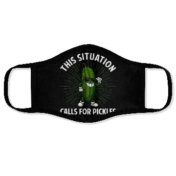 Discover Pickle Design Cucumber Dill Pickle Lover Face Masks