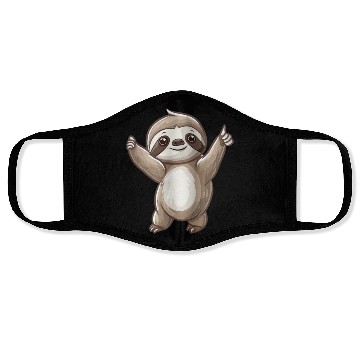 Discover Charming Smiling Sloth Embracing Life Face Masks