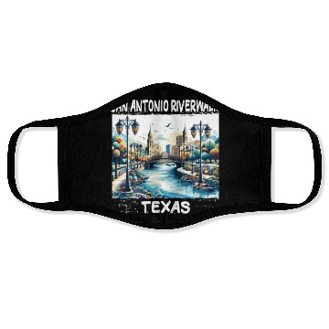 Discover San Antonio Riverwalk Face Masks