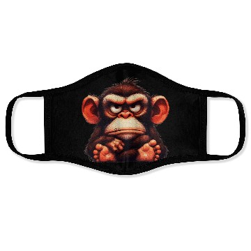 Discover animals grumpy ape monkey Face Masks