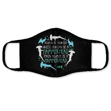 Discover Hammerhead Underwater Ocean Hammerhead Shark Lover Face Masks