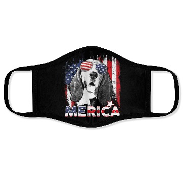 Discover Basset Hound 4th Of July US Flag Merica Dog Lover Face Masks