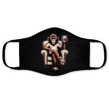 Discover Monkey Ape Drinking Whiskey Beer Animal Lover Face Masks