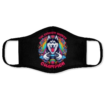 Discover Power Play Pup - The Esports Husky Champion Face Masks