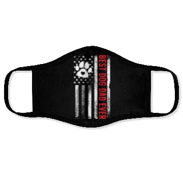 Discover Best Dog Dad Ever US Flag 4th of July Dogs Lover Face Masks