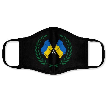 Discover Flags Ukraine in laurel wreath Face Masks
