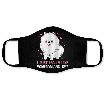 Discover I Just Really Like Dogs Cute Pomeranian Face Masks