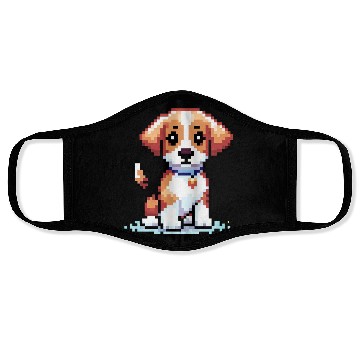 Discover 8bit Puppy Art Face Masks