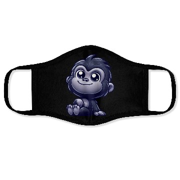 Discover Cute monkey chimpanzee gorilla peaceful happy Face Masks