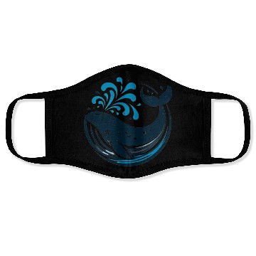 Discover whale in the sea Face Masks