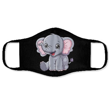 Discover Adorable Baby Elephant Joyful Smile Face Masks