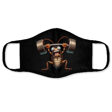 Discover Cockroach weightlifter barbell training workout Face Masks