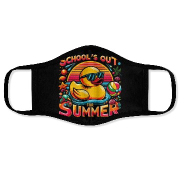 Discover Schools Out For Summer Teacher Yellow Duck Face Masks