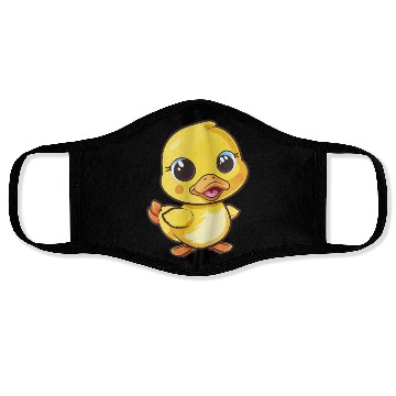 Discover Adorable Yellow Duckling Happy Dance Face Masks