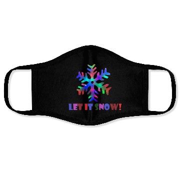 Discover Let it Snow! (Colorful Snowflake Design) Face Masks