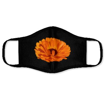 Discover orange flower marigold Face Masks