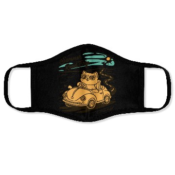 Discover Summer Road Trip Vacation Cat lover Gift Face Masks