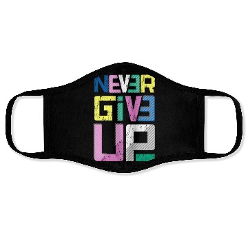 Discover never give up Face Masks