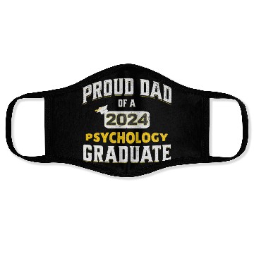 Discover Proud Dad 2024 Psychology Graduate Face Masks